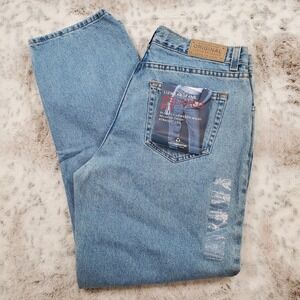 Liz Claiborne Womens Relaxed Fit Straight Leg Jeans Size 12 Short Medium Wash